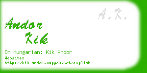 andor kik business card